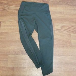 Lululemon Side Mesh Detail Leggings - Olive Green